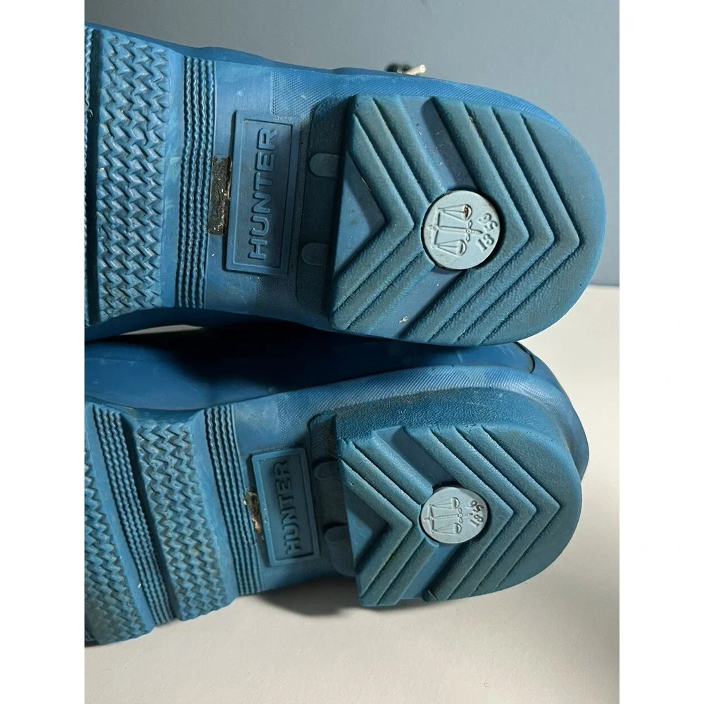 Hunter Rain Boots Youth Kids' 5M US Size Blue Rubber